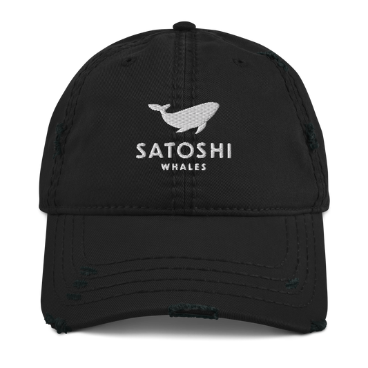 Satoshi Whales Distressed Dad Hat