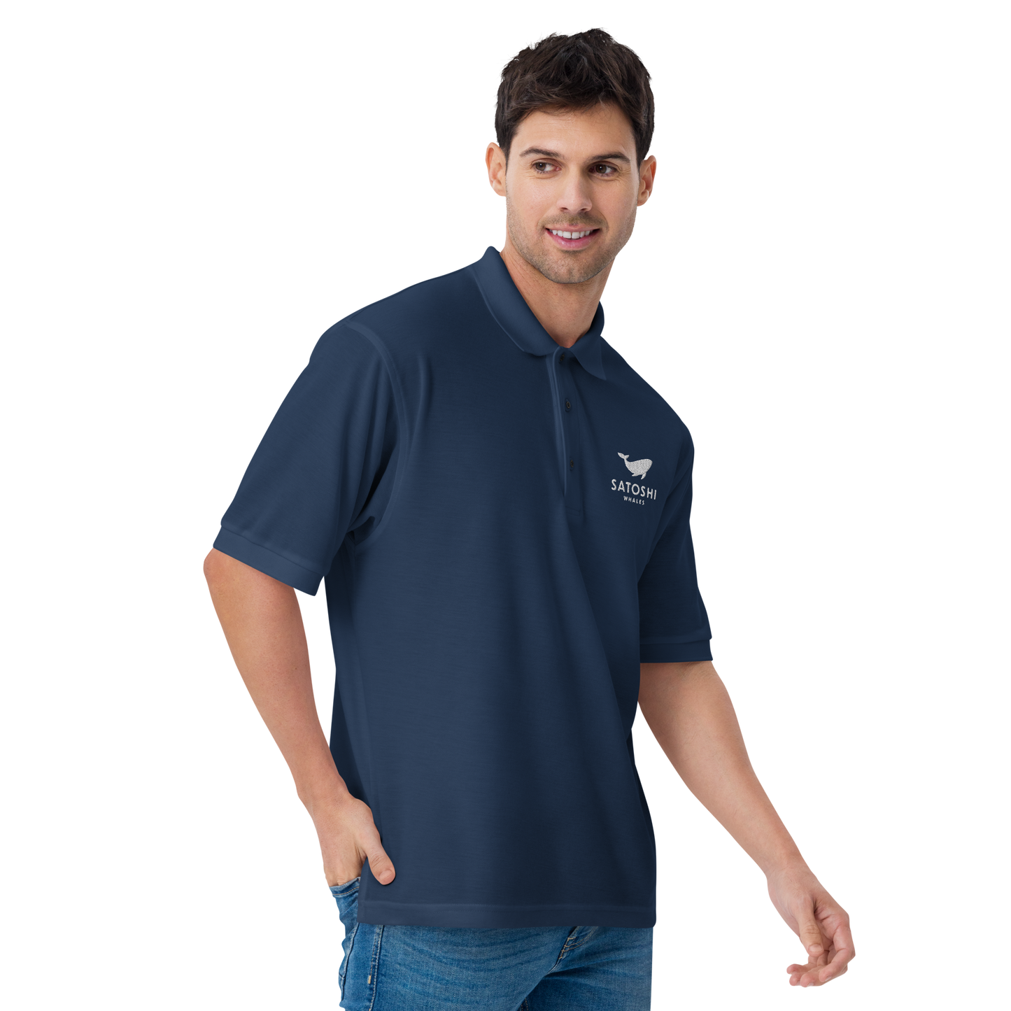 Men's  Satoshi Whales Premium Polo